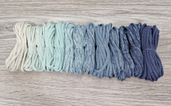Шнур Градиент 3мм без сердечника айвори — мята — дымчатый - джинс  - Шнуры для рукоделия