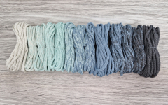 Шнур Градиент 3мм без сердечника айвори — мята — дымчатый- асфальт - Шнуры для рукоделия
