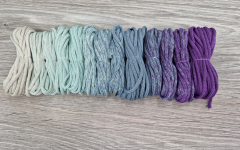 Шнур Градиент 3мм без сердечника айвори — мята — дымчатый — сирень - Шнуры для рукоделия