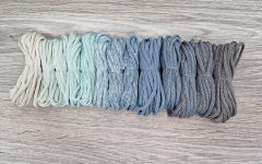 Шнур Градиент 3мм без сердечника айвори — мята — дымчатый — серый - Шнуры для рукоделия