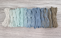 Шнур Градиент 3мм без сердечника айвори — мята — дымчатый — кофе - Шнуры для рукоделия