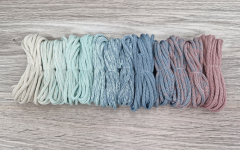 Шнур Градиент 3мм без сердечника айвори — мята — дымчатый — роза - Шнуры для рукоделия