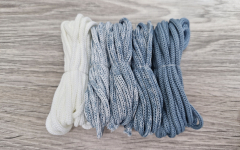 Шнур Градиент 3мм без сердечника Белый — дымчатый  - Шнуры для рукоделия