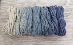 Шнур Градиент 3мм без сердечника Айвори — дымчатый — Джинс - Шнуры для рукоделия