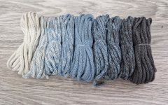 Шнур Градиент 3мм без сердечника Айвори — дымчатый — асфальт - Шнуры для рукоделия