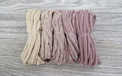 Шнур Градиент 3мм без сердечника беж(пудра) - пыльная роза(II) - Шнуры для рукоделия