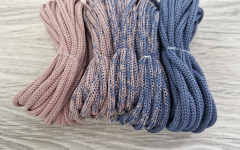 Шнур Градиент 3мм без сердечника пыльная роза(II) – джинс - Шнуры для рукоделия