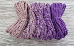 Шнур Градиент 3мм без сердечника пыльная роза(II) – сирень - Шнуры для рукоделия