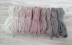 Шнур Градиент 3мм без сердечника айвори - пыльная роза(II) -  серый - Шнуры для рукоделия