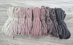  Шнур Градиент 3мм без сердечника айвори - пыльная роза(II) -  асфальт - Шнуры для рукоделия