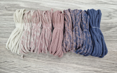 Шнур Градиент 3мм без сердечника айвори - пыльная роза(II) -  джинс - Шнуры для рукоделия