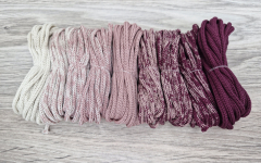 Шнур Градиент 3мм без сердечника айвори - пыльная роза(II) -  винный - Шнуры для рукоделия