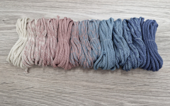 Шнур Градиент 3мм без сердечника айвори - пыльная роза(II) -  дымчатый — джинс - Шнуры для рукоделия