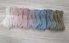 Шнур Градиент 3мм без сердечника айвори - пыльная роза(II) -  дымчатый — кофе - Шнуры для рукоделия