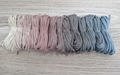 Шнур Градиент 3мм без сердечника айвори - пыльная роза(II) -  серый- дымчатый - Шнуры для рукоделия