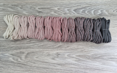 Шнур 5мм с сердечником ГРАДИЕНТ Айвори - Пыльная Роза (II) – Асфальт - Шнуры для рукоделия