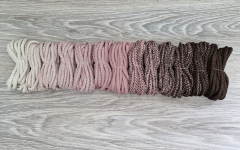 Шнур 5мм с сердечником ГРАДИЕНТ Айвори - Пыльная Роза (II) – Коричневый - Шнуры для рукоделия
