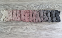Шнур 5мм с сердечником ГРАДИЕНТ Айвори - Пыльная Роза (II) – Серый- Асфальт - Шнуры для рукоделия