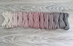 Шнур 5мм с сердечником ГРАДИЕНТ Айвори - Пыльная Роза (II) – Серый - Шнуры для рукоделия
