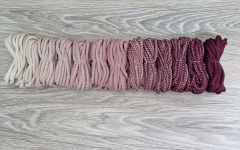 Шнур 5мм с сердечником ГРАДИЕНТ Айвори - Пыльная Роза (II) – Винный - Шнуры для рукоделия