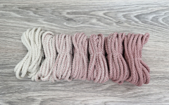 Шнур 5мм с сердечником ГРАДИЕНТ Айвори - Пыльная Роза (II) - Шнуры для рукоделия