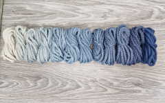 Шнур полиэфирный 5мм с сердечником ГРАДИЕНТ Айвори- Дымчатый -Джинс - Шнуры для рукоделия