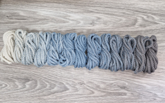 Шнур полиэфирный 5мм с сердечником ГРАДИЕНТ Айвори- Дымчатый —Серый - Шнуры для рукоделия