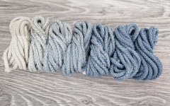 Шнур полиэфирный 5мм с сердечником ГРАДИЕНТ Айвори- Дымчатый - Шнуры для рукоделия