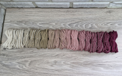 Шнур 5мм с сердечником ГРАДИЕНТ Айвори — Кофе -  Пыльная Роза (II) – Винный - Шнуры для рукоделия