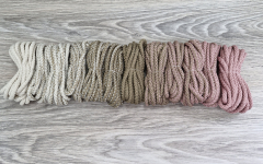 Шнур 5мм с сердечником ГРАДИЕНТ Айвори — Кофе -  Пыльная Роза (II)  - Шнуры для рукоделия