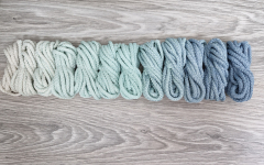 Шнур полиэфирный 5мм с сердечником ГРАДИЕНТ Айвори- Мята- Дымчатый - Шнуры для рукоделия