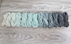 Шнур полиэфирный 5мм с сердечником ГРАДИЕНТ Айвори-  Мята-Асфальт - Шнуры для рукоделия