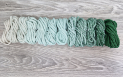Шнур полиэфирный 5мм с сердечником ГРАДИЕНТ Айвори- Мята-Изумруд - Шнуры для рукоделия