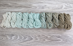 Шнур полиэфирный 5мм с сердечником ГРАДИЕНТ Айвори- Мята-Кофе - Шнуры для рукоделия