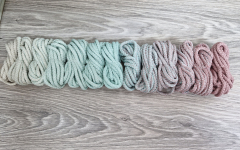 Шнур полиэфирный 5мм с сердечником ГРАДИЕНТ Айвори- Мята-П.Роза (II) - Шнуры для рукоделия