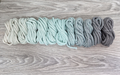 Шнур полиэфирный 5мм с сердечником ГРАДИЕНТ Айвори- Мята-Серый - Шнуры для рукоделия