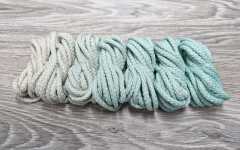 Шнур полиэфирный 5мм с сердечником ГРАДИЕНТ Айвори- Мята - Шнуры для рукоделия