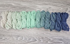 Шнур 5мм с сердечником ГРАДИЕНТ Айвори- Свежая Мята — Джинс - Шнуры для рукоделия