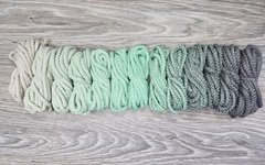 Шнур 5мм с сердечником ГРАДИЕНТ Айвори- Свежая Мята — Серый - Шнуры для рукоделия