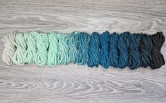 Шнур 5мм с сердечником ГРАДИЕНТ Айвори- Свежая Мята-Морская Волна-Графит - Шнуры для рукоделия