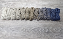 Шнур 5мм с сердечником ГРАДИЕНТ Айвори-Кофе-Джинс - Шнуры для рукоделия