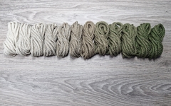 Шнур 5мм с сердечником ГРАДИЕНТ Айвори-Кофе-Олива - Шнуры для рукоделия