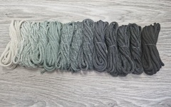 Градиент 3мм без сердечника: айвори-полынь-асфальт-графит - Шнуры для рукоделия