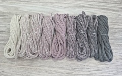 Градиент 3мм без сердечника: айвори-пыльная роза-асфальт - Шнуры для рукоделия