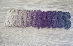 Градиент 3мм без сердечника: айвори-пыльная роза-фиолет-джинс - Шнуры для рукоделия