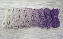 Градиент 3мм без сердечника: айвори-пыльная роза-фиолет - Шнуры для рукоделия