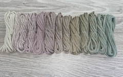 Градиент 3мм без сердечника: айвори-пыльная роза-кофе-полынь - Шнуры для рукоделия