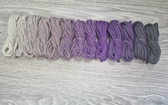 Градиент 3мм без сердечника: айвори-пыльная роза-сирень-асфальт - Шнуры для рукоделия