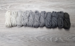 Шнур 5мм с сердечником ГРАДИЕНТ Айвори-Серый-Асфальт-Графит - Шнуры для рукоделия