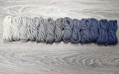 Шнур 5мм с сердечником ГРАДИЕНТ Айвори-Серый-Джинс - Шнуры для рукоделия